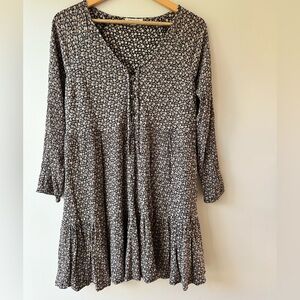 American Eagle Outfitters Black and Pink Floral Dress